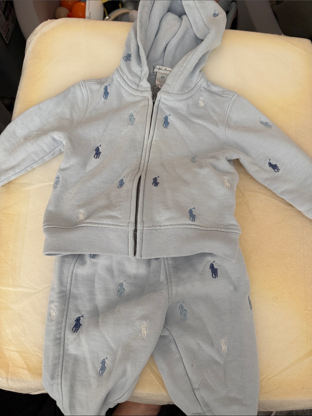 Polo Ralph Lauren Light Blue Baby Hoodie & Jogger Set